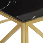 vidaXL Table basse doré acier inoxydable et verre trempé