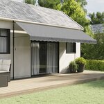 vidaXL Tissu de remplacement de cantonnière d’auvent rayure anthracite