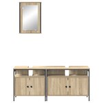 Cabinet de Salle de Bain vidaXL 3 Pièces en Bois d'Ingénierie Chêne de Sonoma