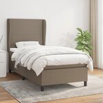 vidaXL Sommier à lattes de lit avec matelas Taupe 100x200 cm Tissu