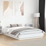 vidaXL Cadre de lit avec lumières LED blanc 140x200 cm