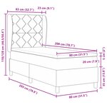 Lit à ressort vidaXL avec matelas Noir 80x200 cm Velours