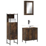 vidaXL Ensemble de meubles de salle de bain 3 Pièces Chêne fumé