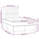 vidaXL Sommier à lattes de lit avec matelas Crème 120x200 cm Tissu