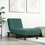 vidaXL Chaise longue vert foncé velours