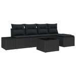 vidaXL Ensemble de Canapés de Jardin 6 Pièces avec Coussins Beige Poly Rattan
