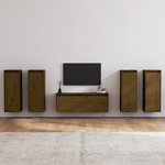 vidaXL Meubles TV 5 Pièces Marron miel Bois massif de pin