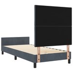 vidaXL Cadre de lit Gris foncé 100x200 cm Velours