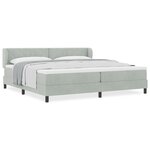 Lit à ressort vidaXL avec matelas gris clair en velours 200x200 cm