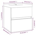 vidaXL Meuble lavabo avec bassin intégré Chêne fumé Bois d'ingénierie
