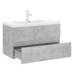 vidaXL Armoire d'évier et lavabo intégré gris béton bois d'ingénierie