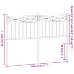 vidaXL Tête de lit métal blanc 160 cm