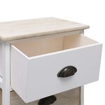 vidaXL 2 Pièces Tables de chevet Blanc et naturel 38x28x45 cm Paulownia
