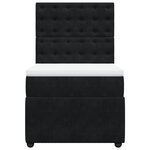vidaXL Sommier à lattes de lit avec matelas Noir 100x200 cm Velours