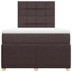 vidaXL Sommier à lattes de lit et matelas marron foncé 120x190cm tissu