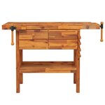 vidaXL Établi avec tiroirs et étaux 124x52x83 cm Bois massif d'acacia