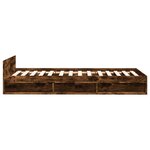 vidaXL Cadre de lit et tiroir chêne fumé 90x200 cm bois d'ingénierie