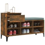 vidaXL Armoire à chaussures Chêne fumé 102x36x60 cm Bois d'ingénierie