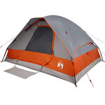 vidaXL Tente de camping à dôme 4 personnes gris et orange imperméable