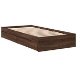 vidaXL Cadre de lit à tiroirs chêne marron 90x190 cm bois d'ingénierie