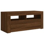 vidaXL Meuble TV avec lumières LED Chêne marron 90x35x40 cm