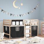 vidaXL Lit mezzanine pour enfants avec rideaux sans matelas 80x200 cm