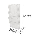 Distributeur De Prospectus Vertical 3 Compartiments A4 - Cristal - X 2 - Exacompta