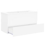 vidaXL Armoire d'évier avec lavabo intégré Blanc Bois d'ingénierie
