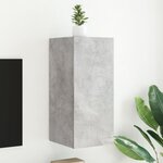 vidaXL Meuble TV mural avec lumières LED gris béton 30 5x35x70 cm