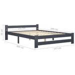 vidaXL Cadre de lit sans matelas gris foncé pin massif 140x200 cm