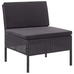 Salon de jardin meuble d'extérieur ensemble de mobilier 3 pièces avec coussins résine tressée noir 02_0016007