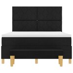 vidaXL Lit à ressorts avec matelas et banc noir 140x200 cm en tissu
