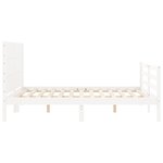 vidaXL Cadre de lit avec tête de lit blanc 140x190 cm bois massif