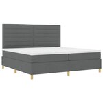 vidaXL Lit à ressorts avec matelas gris foncé 200x200 cm tissu
