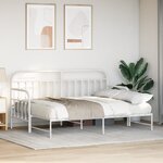Cadre de lit daybed vidaXL avec lit gigogne Blanc 75x190 cm Acier