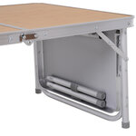 Table pliante table de camping table de jardin avec rallonge hauteur réglable aluminium MDF imitation bambou