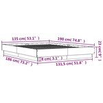 vidaXL Cadre de lit avec lumières LED chêne fumé 135x190 cm