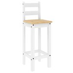 vidaXL Ensemble de bar 3 Pièces Blanc Bois de pin massif