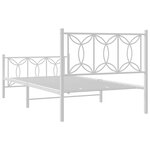 vidaXL Cadre de lit métal avec tête de lit/pied de lit blanc 100x190cm