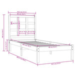 vidaXL Cadre de lit Blanc Bois massif 90x200 cm