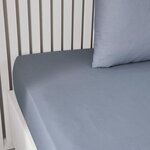 Drap housse - 140 x 190 cm uni - Denim