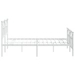 vidaXL Cadre de lit métal sans matelas et pied de lit blanc 140x200 cm