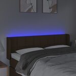 vidaXL Tête de lit à LED Marron foncé 147x16x78/88 cm Tissu