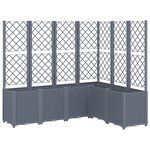 vidaXL Jardinière avec treillis gris 160x120x140 cm PP