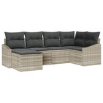vidaXL Ensemble de Canapé de Jardin 6 pièces avec Coussins Gris Clair
