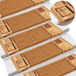 vidaXL Tapis d'escalier autocollants 15 Pièces 65x21x4 cm Beige