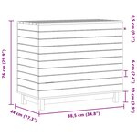 vidaXL Panier à linge blanc 88 5x44x76 cm Bois massif de pin