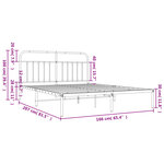 vidaXL Cadre de lit métal sans matelas et tête de lit blanc 160x200 cm