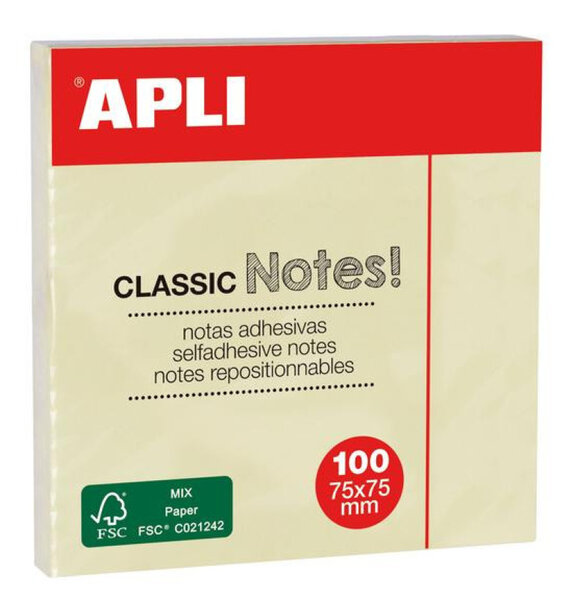 Notes 75X75 Couleurs Standard