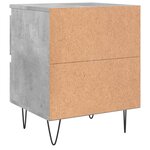 vidaXL Tables de chevet 2 Pièces gris béton 40x35x50 cm bois d’ingénierie
